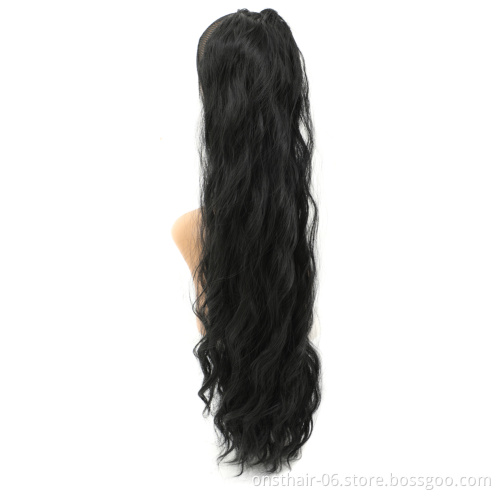 MYZYR Wave P,ony Tail Fake Hair Wavy Wrap Around Clip in Onytail Hair Extension Heat Resistant Synthetic Natural 18" ~24"long
